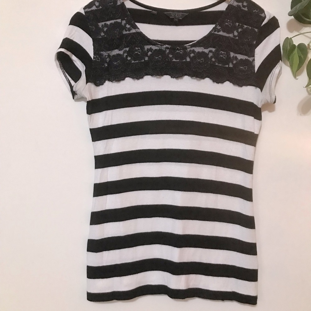 2 for $20 | Guess striped lace collar tee